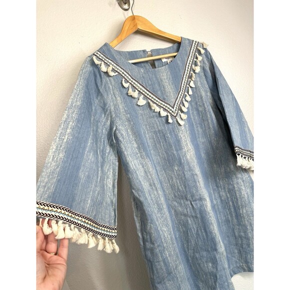 NWT Hayden Denim Tassel Western Boho Dress Women's Size M Tunic Cowboycore NEW - Picture 4 of 13